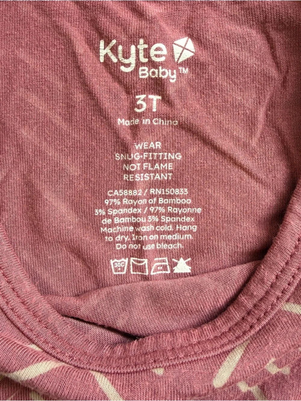 KYTE BABY Dusty Rose Herringbone Toddler Pajamas Size 3T